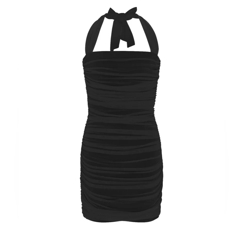 FOREVER 21+ MESH RUCHED HALTER DRESS - BLACK SIZE 1X (NEW WITH TAGS) A20 - Picture 4 of 6